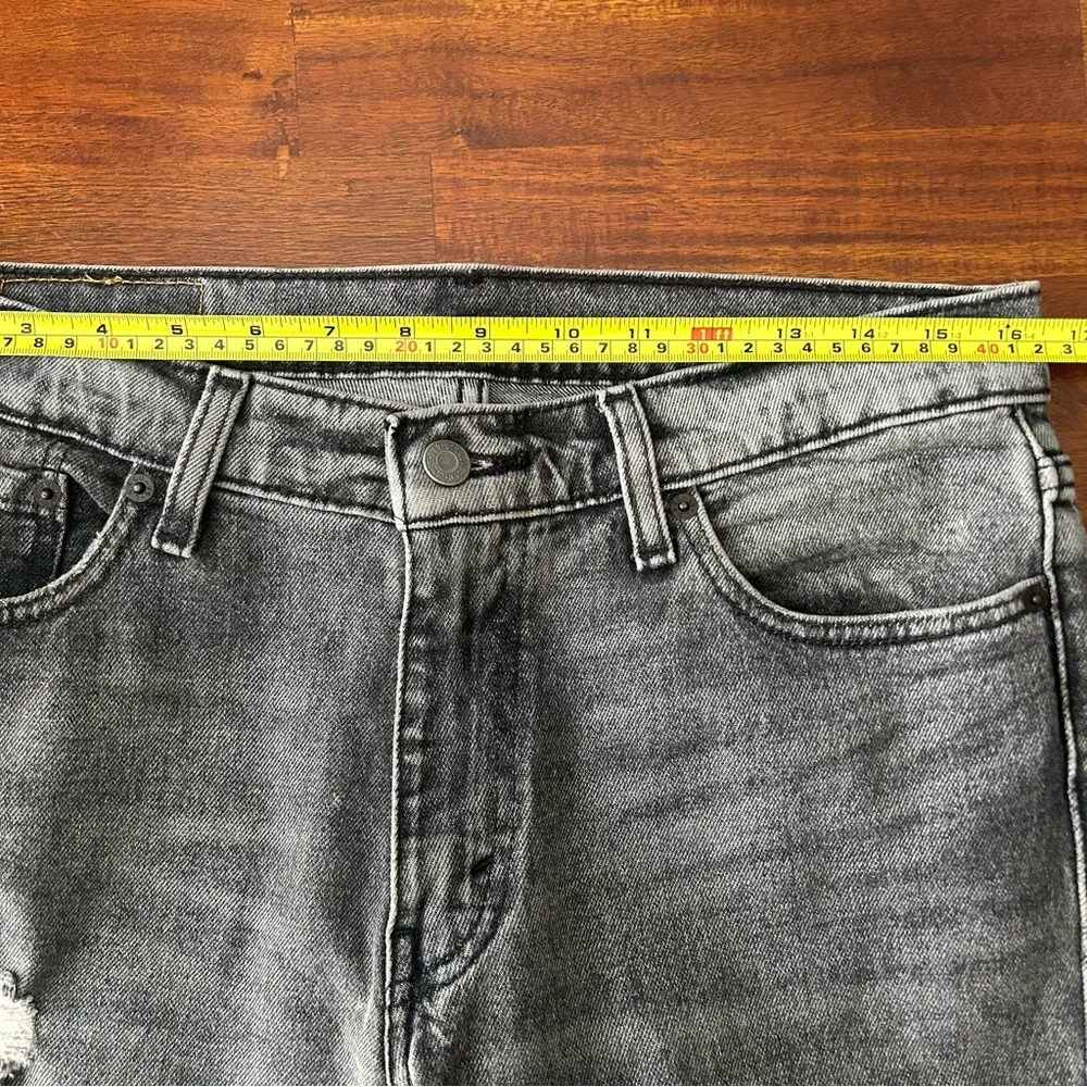 Levi’s 511 Slim Fit Gray Black Distressed Patched Knee stretch Jeans‎